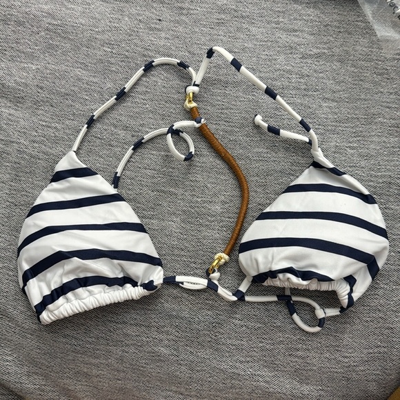 VIX Dri Back Perrine Triangle String Bikini Top Nautical Swim Beach Summer - Picture 4 of 5
